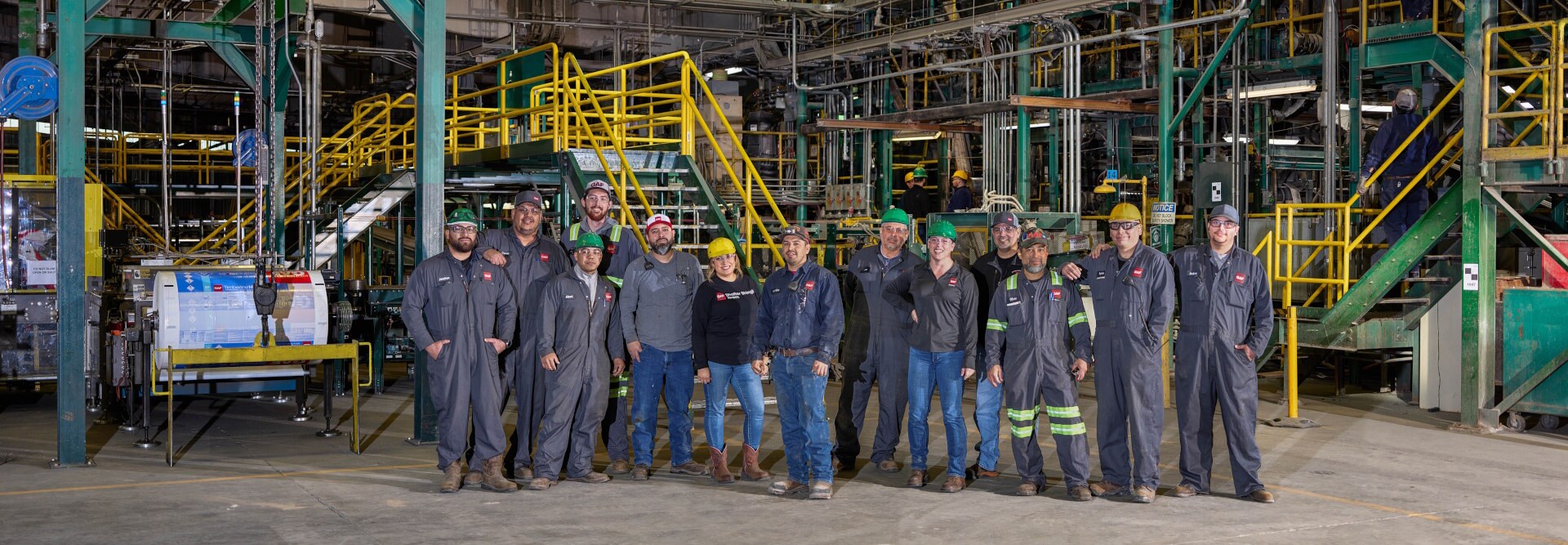 GAF employees at roofing manufacturing plant