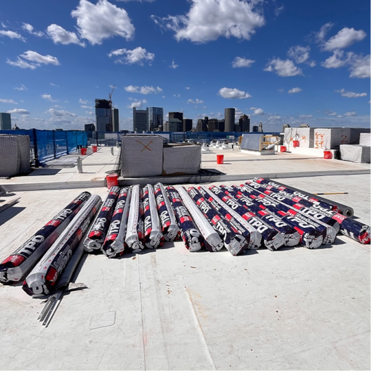 Everguard TPO products awaiting install on a rooftop