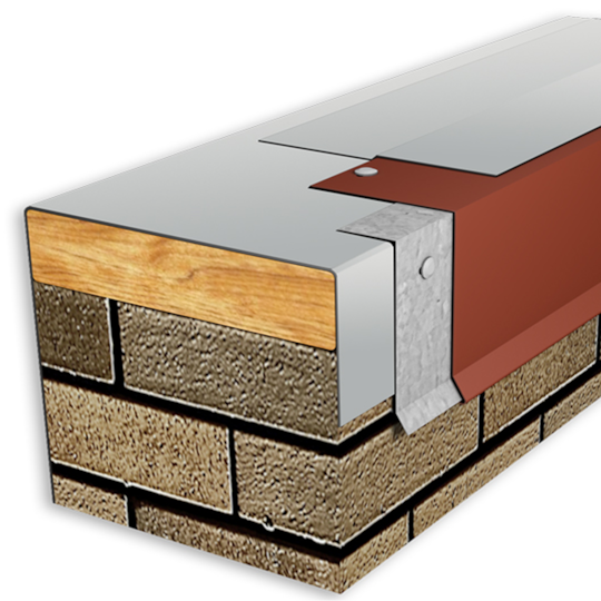 3D cross-section diagram of a parapet wall and perimeter edge metal assembly for Wall Zones 4 and 5.