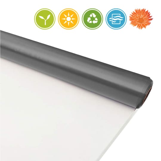 Roll of GAF TPO representing Resilient Red List Approved TPO Roofing System