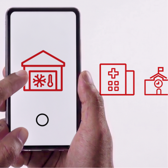 A user selecting a building type on a smartphone screen to specify facility roofing needs.