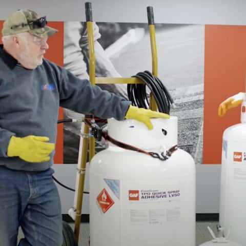 Dave with single-ply adhesive products from GAF