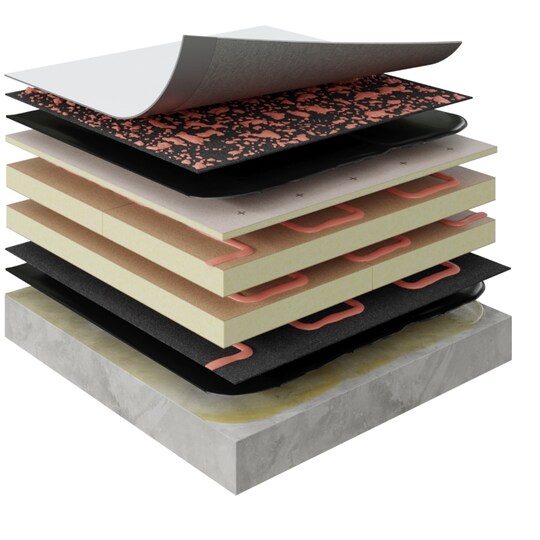 Illustration of a cold applied structural concrete hybrid system