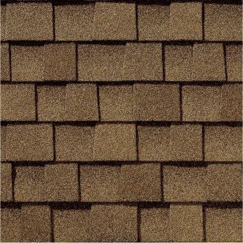 GAF Royal Sovereign Shingles in Golden Cedar color, an economical three tab shingle