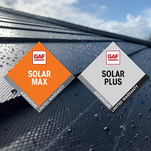 GAF solar warranty diamond badges. 