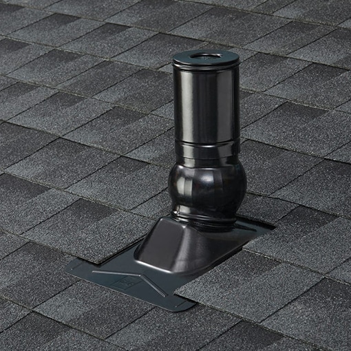 Master Flow™ Pivot™ pipe boot flashing in black