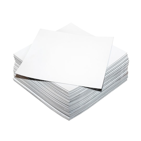 Pile of square EverGuard® TPO Precut Sacrificial Slip Sheets.