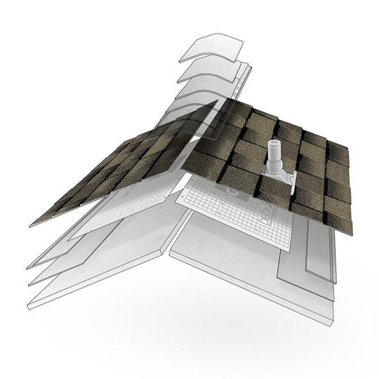 Illustrations of components in a roofing system.