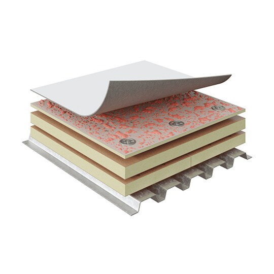 Commercial roofing material layers in TPO Adhered Systems