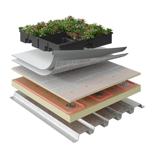 LiveRoof green roof plants on commercial roof