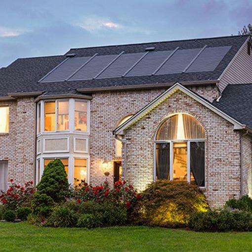 Brick home with Timberline solar roof