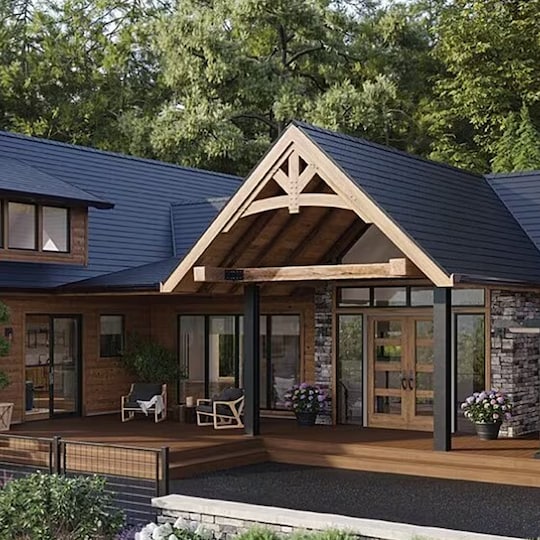 A house with the GAF TimberSteel Metal Roofing System installed. 