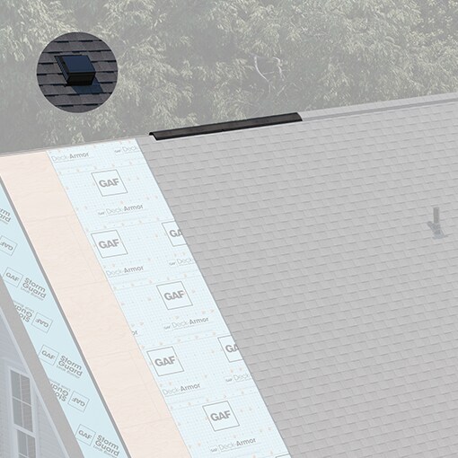 Roof with attic ventilation highlighted