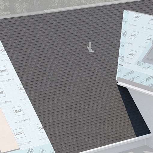 Closeup of shingles on a GAF Roofing System