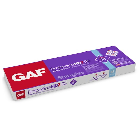 Package of Timberline HDZ RS roof shingles by GAF