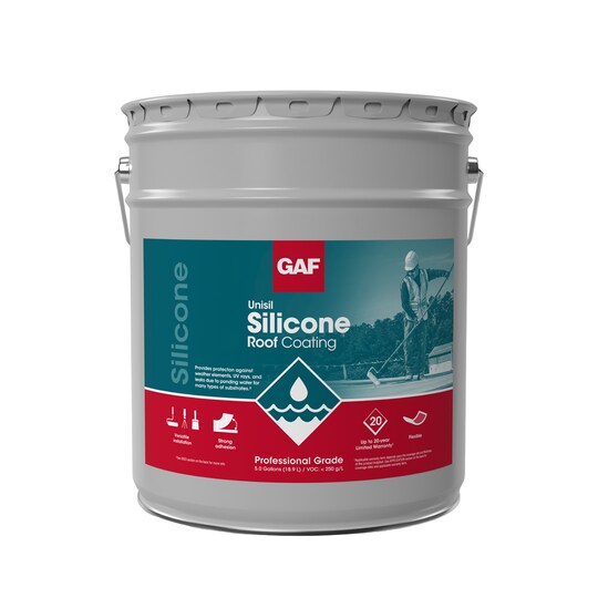 GAF Unisil Silicone Roof Coating 5 Gallon Pail