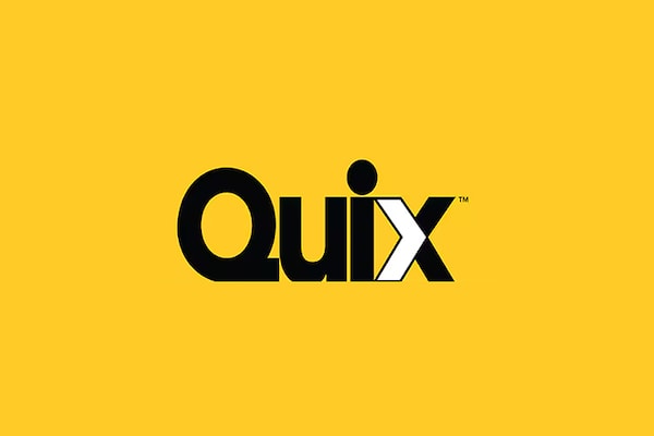 Quix logo on a yellow background
