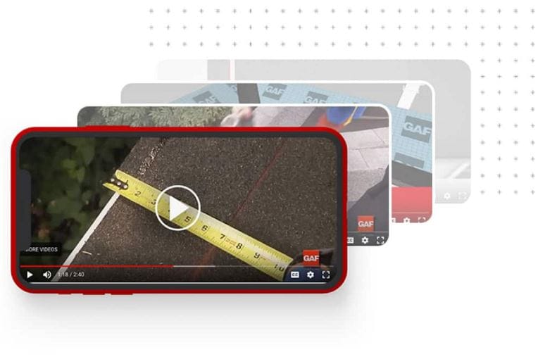 Image showing a snapshot of roof installation video guide playing on a smartphone