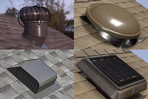 Four GAF Master Flow off-ridge vent products
