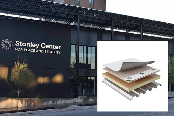 GAF commercial roof materials used on Stanley Center