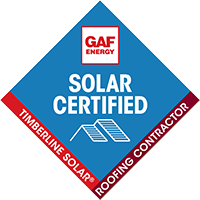 Solar warranty logos from GAF Energy. 