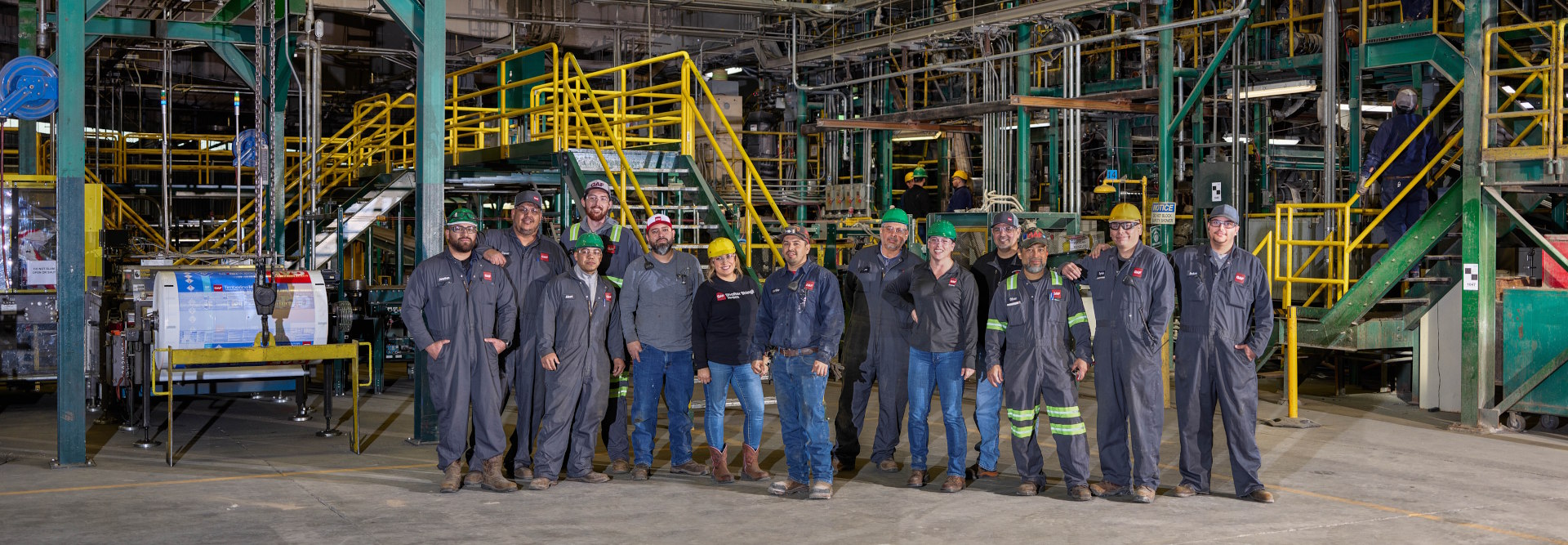 GAF employees at roofing manufacturing plant