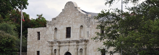 Aerial view of the Alamo Shrine building with GAF roof coatings