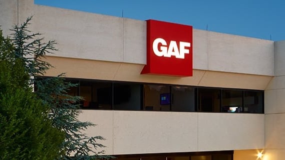 GAF headqaurters with logo on outside of building