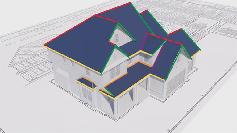 A 3D image of a roof