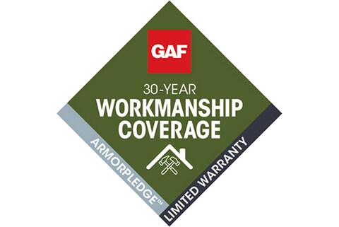 GAF 30 year workmanship coverage warranty