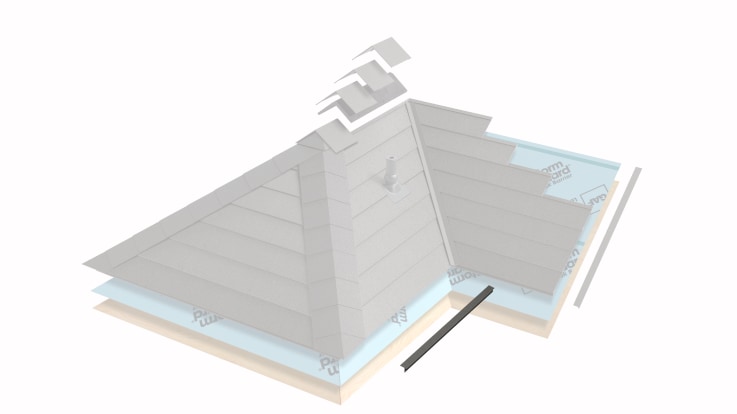 Eave drip flashing component in the TimberSteel™ Premium Metal roofing system