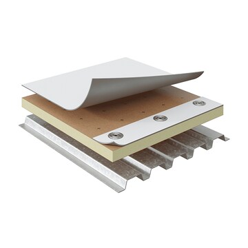 Components of the GAF smooth TPO mechanically attached roofing system with metal fasteners