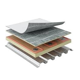 Layered components of the PVC Impact Resistant Adhered roof system