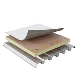 Layered components of the PVC Smooth Adhered roof system