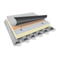 Components of the GAF smooth TPO mechanically attached roofing system with metal fasteners