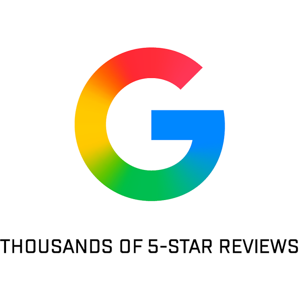 Google 5-star customer reviews trust badge.
