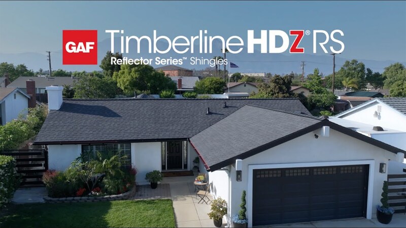 Video Thumbnail of Charcoal Timberline HDZ RS shingles on white home