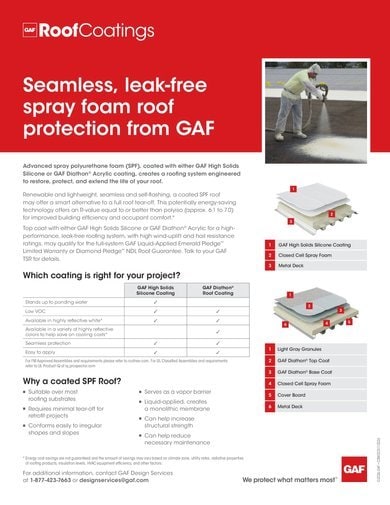 GAF Spray Foam Systems Sell Sheet - COMCO317