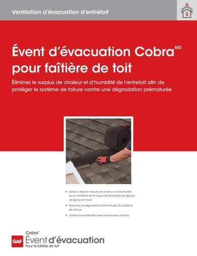 Cobra Exhaust Vent for Roof Ridge Data Sheet FRENCH - RESCB137F