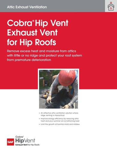 Cobra Hip Vent Exhaust Vent for Hip Roofs Data Sheet - RESCB174