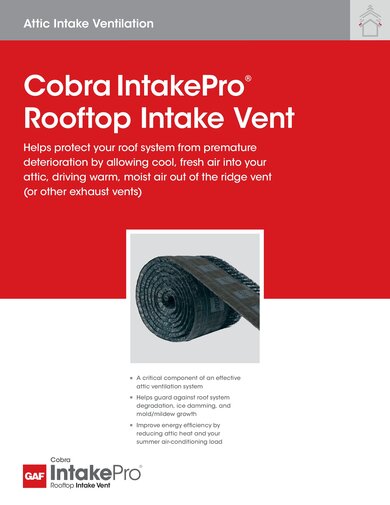 Cobra IntakePro Rooftop Intake Vent Sell Sheet - RESCB176