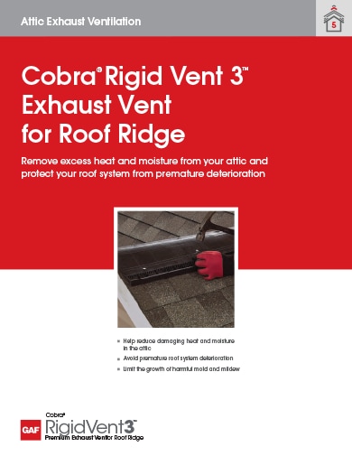 Cobra Rigid Vent 3 Exhaust Vent for Roof Ridge Sell Sheet - RESCB173