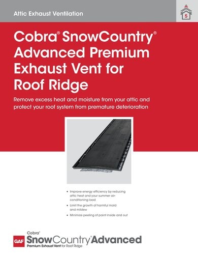 Cobra SnowCountry Advanced Premium Exhaust Vent for Roof Ridge Sell Sheet - RESCB152