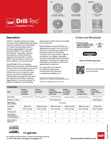 Drill-Tec Insulation Plates Data Sheet - COMDT235