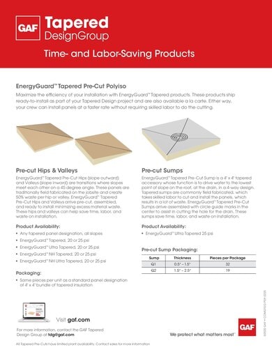 EnergyGuard Tapered Pre-Cut Products - COMGT512