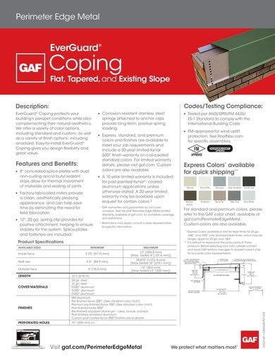 EverGuard Coping Data Sheet - COMGN282