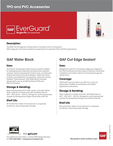 EverGuard Water-Block Mastic and TPO Cut Edge Sealant Data Sheet - COMEG832