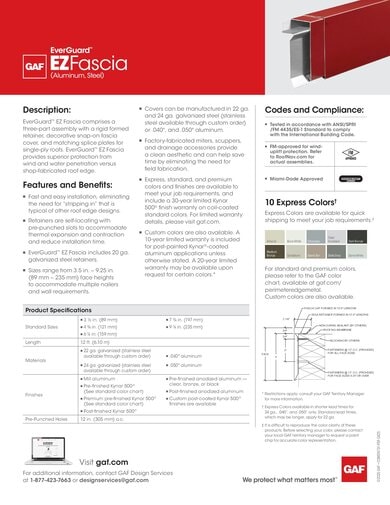 EverGuard EZ Fascia Data Sheet - COMGN731
