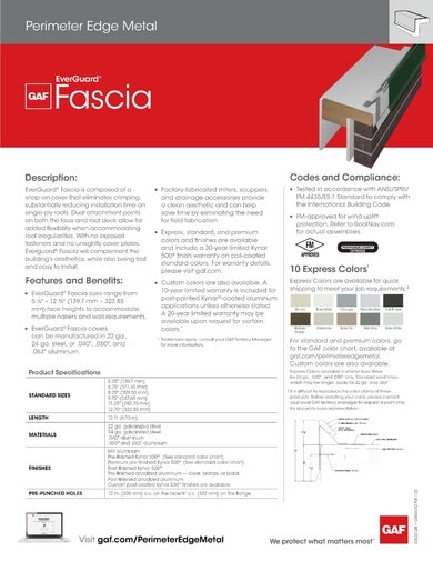 EverGuard Fascia Data Sheet - COMGN742