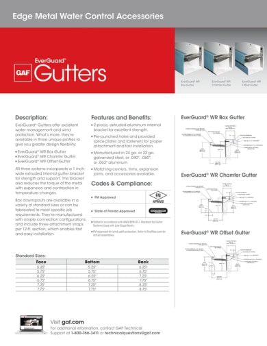 EverGuard Gutters Data Sheet - COMGN747